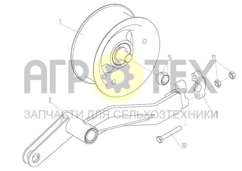 Шкив натяжной (142.03.30.800) (№1 на схеме)